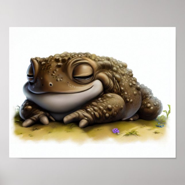 A Digital Painting of a Young Cute Toad Poster (Front)