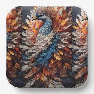 A Digital Peacock Renaissance Paper Plate