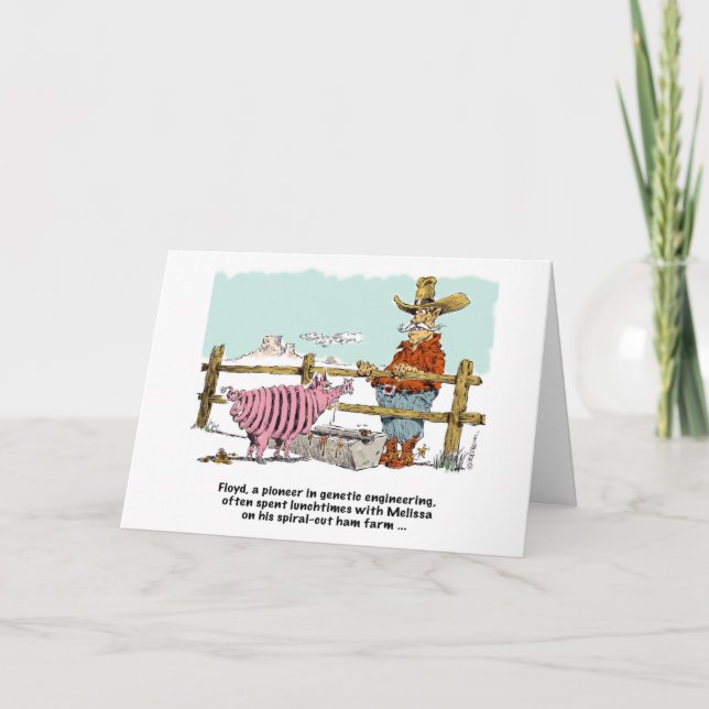 A dinner invitation cartoon straight from the farm (Front)