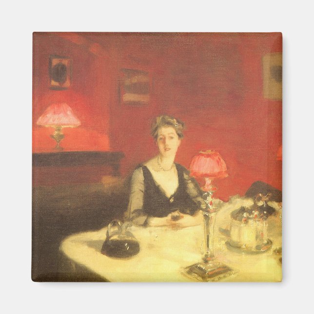 A Dinner Table at Night by John Singer Sargent Magnet (Front)