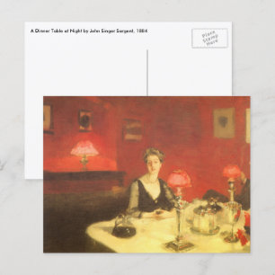 A Dinner Table at Night by John Singer Sargent Postcard