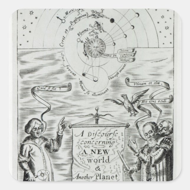'A Discourse concerning New World Planet' Square Sticker (Front)