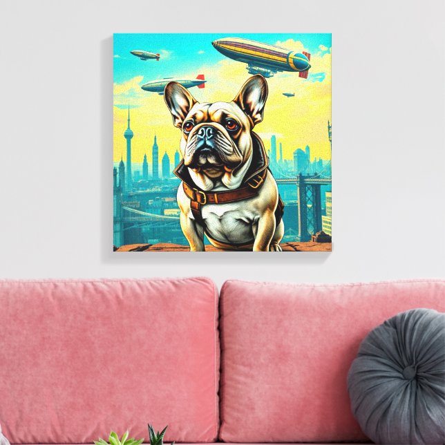 A DISTANT TOMORROW-FRENCH BULLDOG CANVAS PRINT (Insitu(LivingRoom))