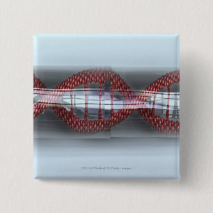 A DNA strand in a capsule 2 Inch Square Button