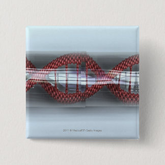A DNA strand in a capsule 2 Inch Square Button