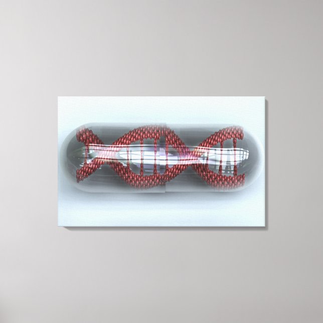 A DNA strand in a capsule Canvas Print (Front)