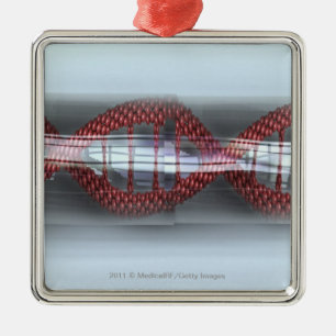 A DNA strand in a capsule Metal Ornament