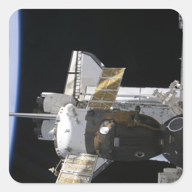 A docked Soyuz spacecraft Square Sticker (Front)