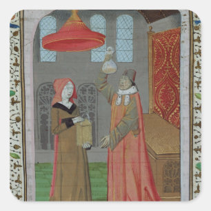 A doctor examining St. Elizabeth's urine Square Sticker