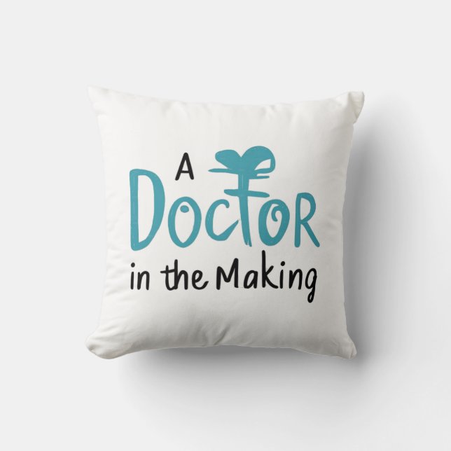 A doctor in the making throw pillow (Front)