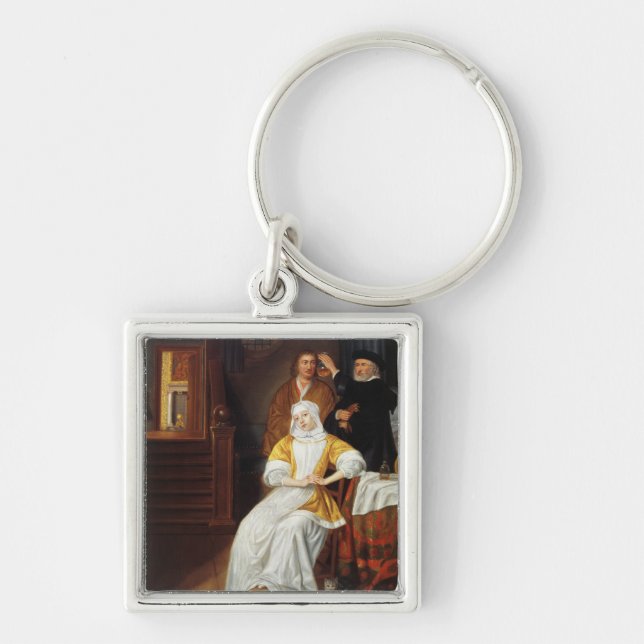 A Doctor Visiting a Young Lady in a Bedroom (oil o Keychain (Front)