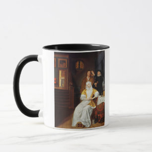 A Doctor Visiting a Young Lady in a Bedroom (oil o Mug