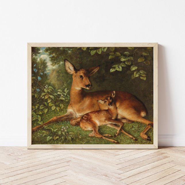 A Doe with Fawn | Carl Schweninger, Jr. Poster (Creator Uploaded)