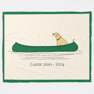 A Dog and his Canoe Fleece Blanket