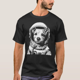A Dog Astronaut in Space Illustration For Dog Mom T-Shirt