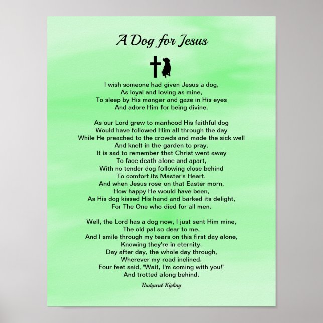 A Dog for Jesus Poem Sympathy Poster (Front)