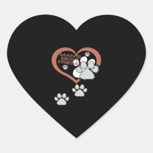 A Dog is Mans' Best Friend Heart Sticker