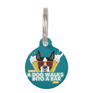 A Dog Walks into a Bar-Colour Dog Tag Customizable