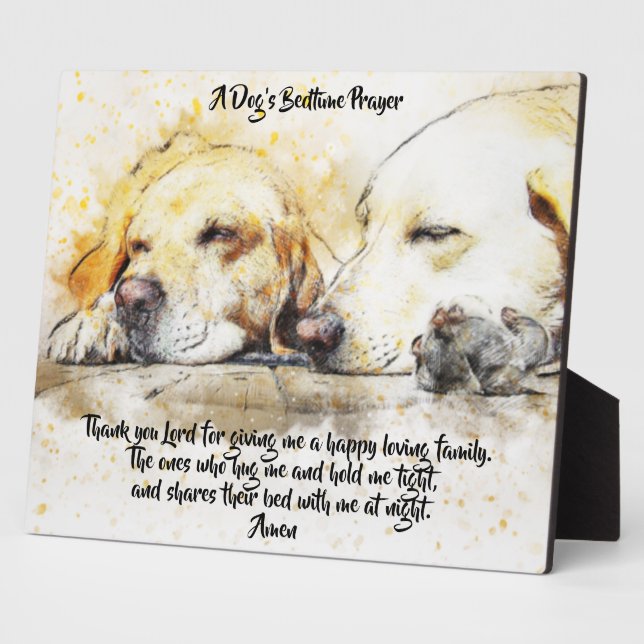 A Dog's Bedtime Prayer Tabletop Plaque (Side)