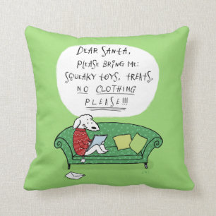 A Dog's Letter to Santa - Funny Christmas Design Throw Pillow