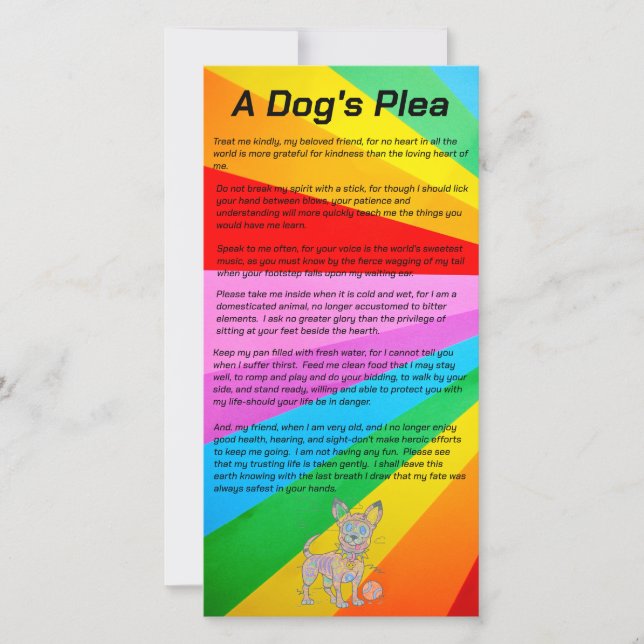 A Dog's Plea Coloured Pencil IT8 Colour Card (Front)