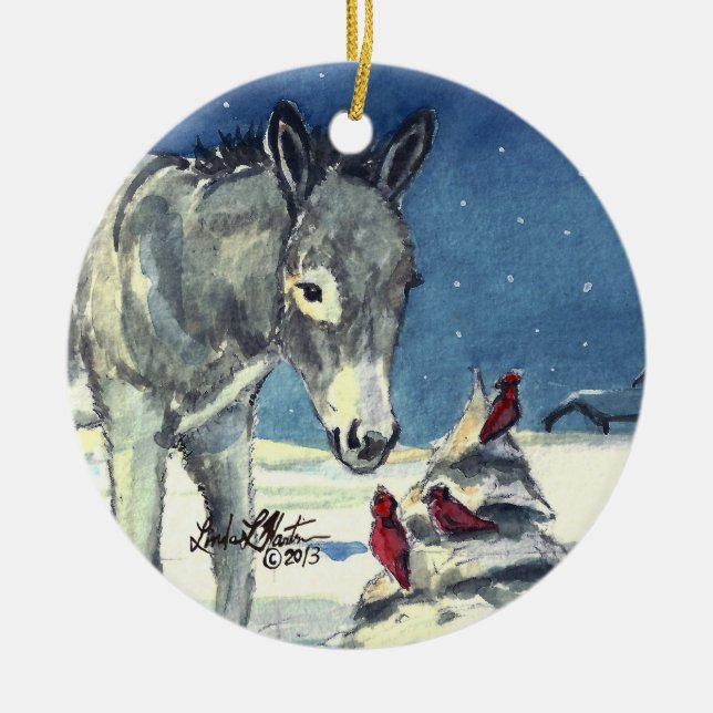 A Donkey For Christmas Ornaments (Front)