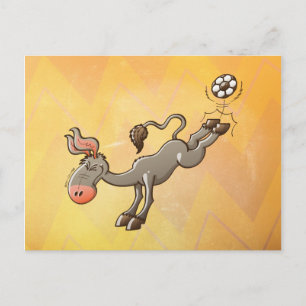 A Donkey has the most Powerful Kick of Soccer Postcard