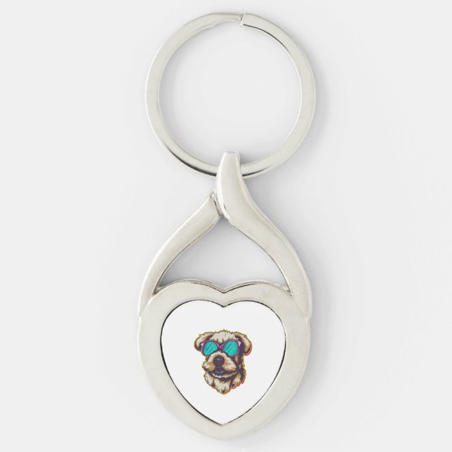 A DORABLE D O G WITH SUN GLASSES  KEYCHAIN (Front)