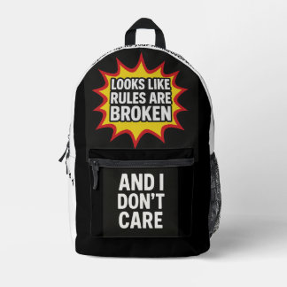 À Dos Imprimé aucun sac de règles