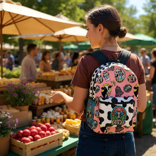 À Dos Imprimé Collecteur de patchs - J'adore Vaches Imprimer Sac