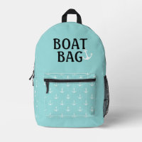 Sac de bateau aqua et blanc avec ancres