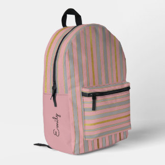 À Dos Imprimé Sac rose et or personnalisé, pour l'école, Voyage
