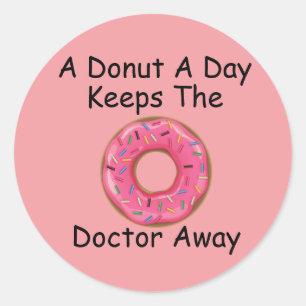 A doughnut a day classic round sticker