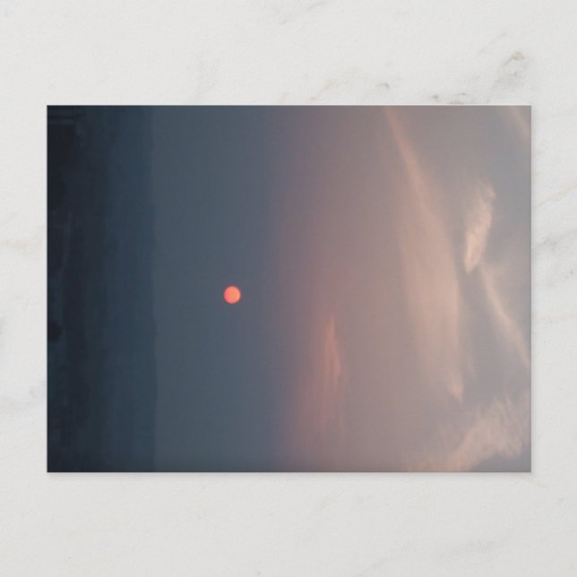 A dramatic, cinematic sunset postcard (Front)