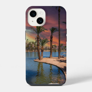 a dramatic sunset at Encanto Park iPhone 14 Case