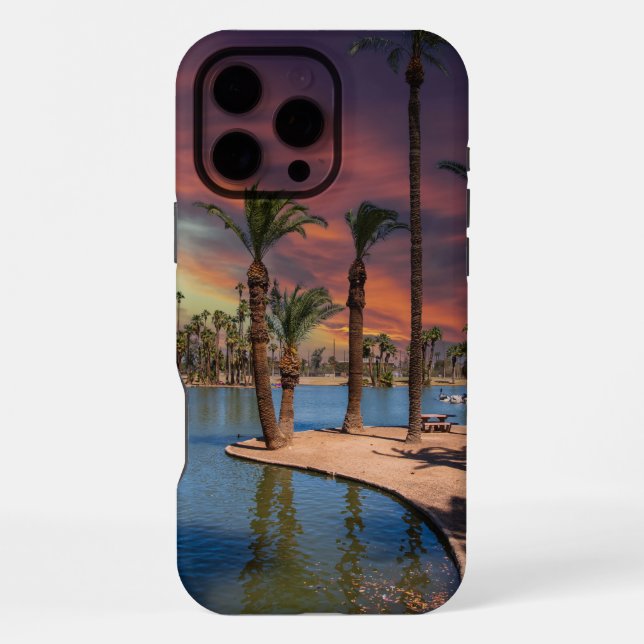 a dramatic sunset at Encanto Park iPhone Case (Back)