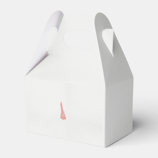 a drawing of a bird with flowers on it favor box (Front Side)