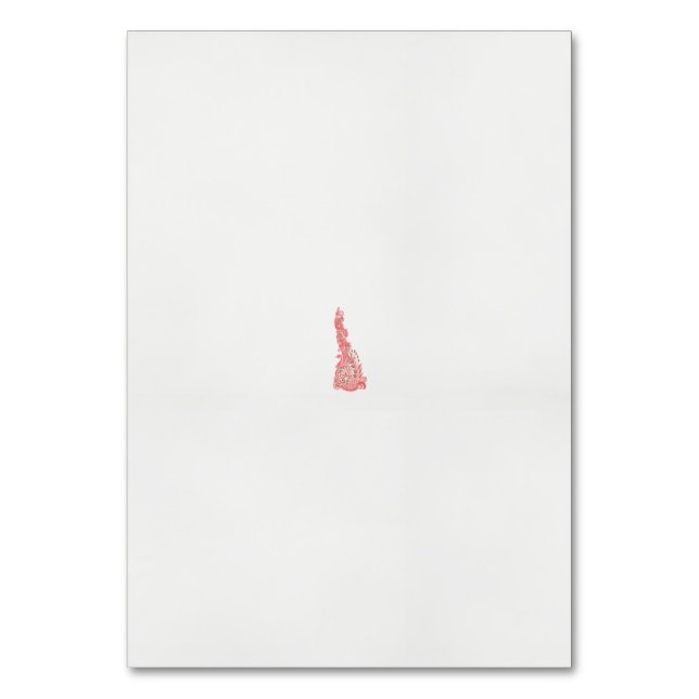 a drawing of a bird with flowers on it table number (Front)