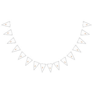 a drawing of a flower with leaves on it bunting flags