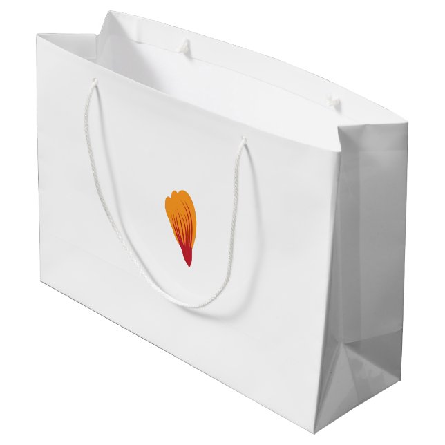 a drawing of a plant with orange and purple leaves large gift bag (Back Angled)
