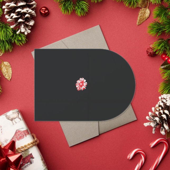 a drawing of a red flower on a white background acrylic invitations (Insitu (Holiday))