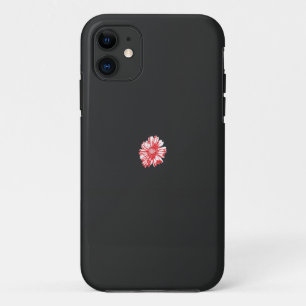 a drawing of a red flower on a white background iPhone 11 case