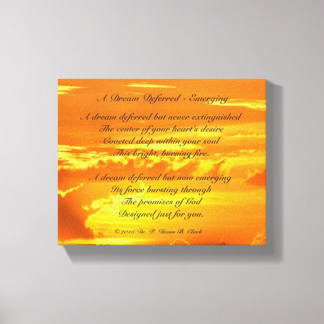 " A Dream Deferred - Emerging" Sunrise Canvas Print (Front)