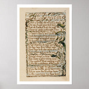 A Dream, illustration from 'Songs of Innocence and Poster