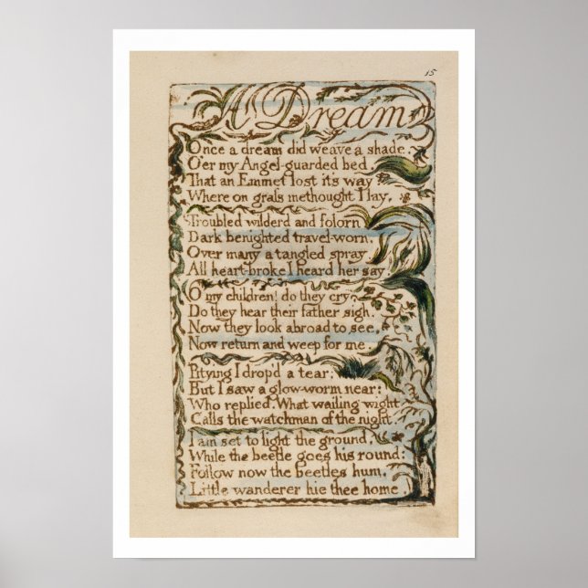 A Dream, illustration from 'Songs of Innocence and Poster (Front)