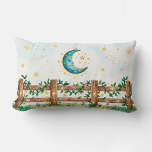 A dreamy watercolor illustration lumbar pillow