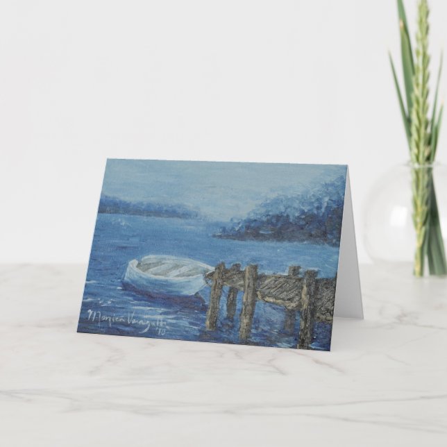 A Dreary Dock Greeting Card (Front)