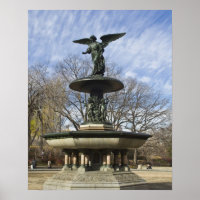 A dry winter Bethesda Fountain in Central Park
