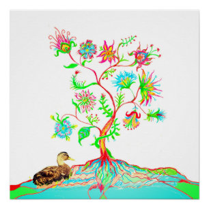 A duck and a tree of life poster