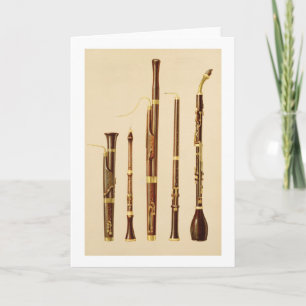 A dulcian, an oboe, a bassoon, an oboe da caccia a card